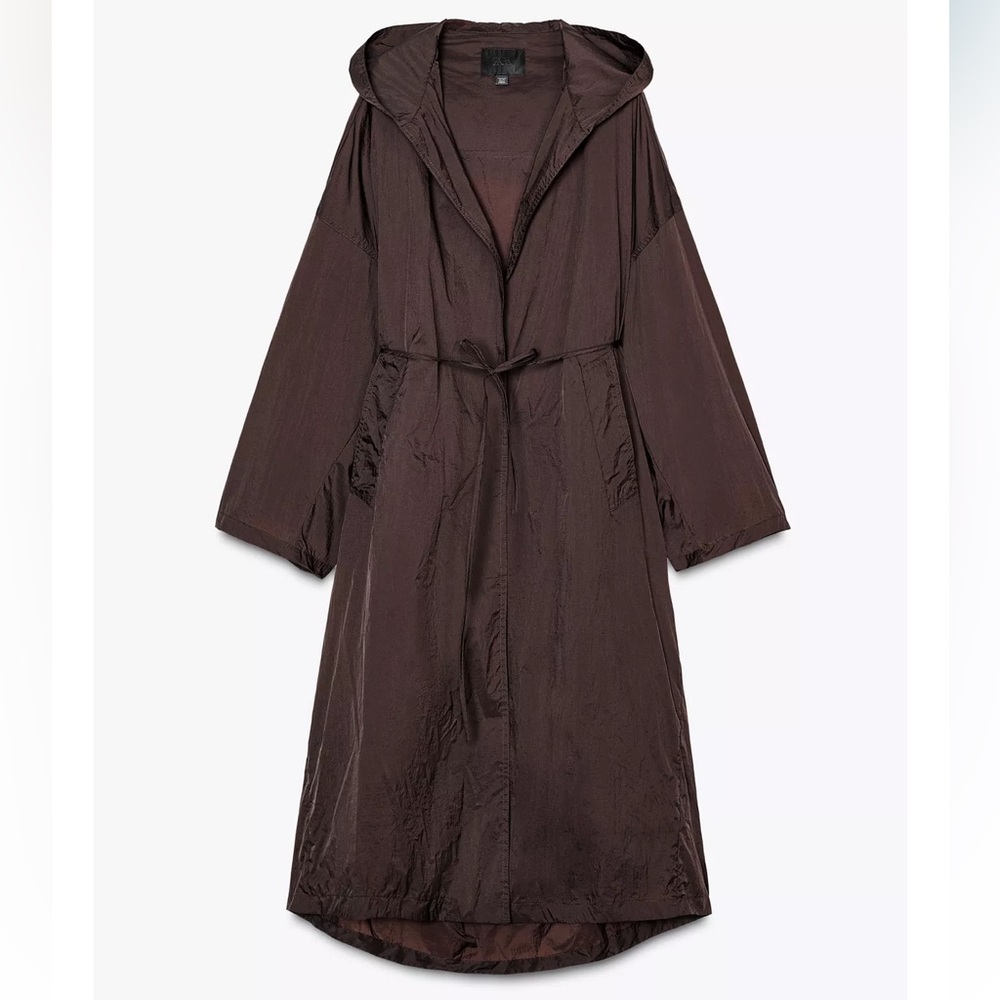 Zara water repellant parachute long jacket